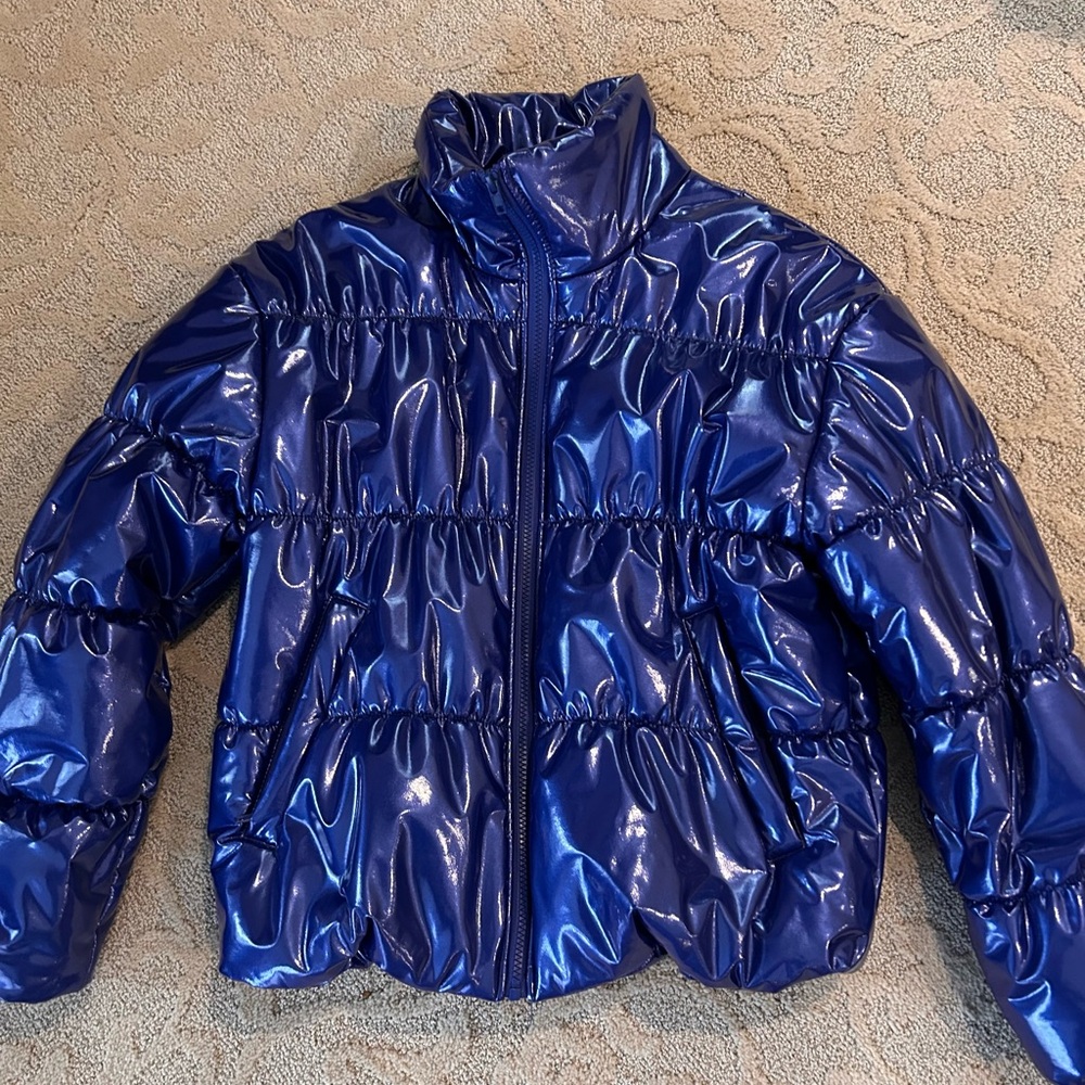 Shiny Blue Piper & Jane Puffer Jacket - Picture 2 of 5